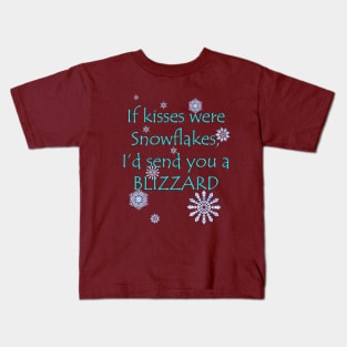 Funny Kisses and Snowflakes Kids T-Shirt